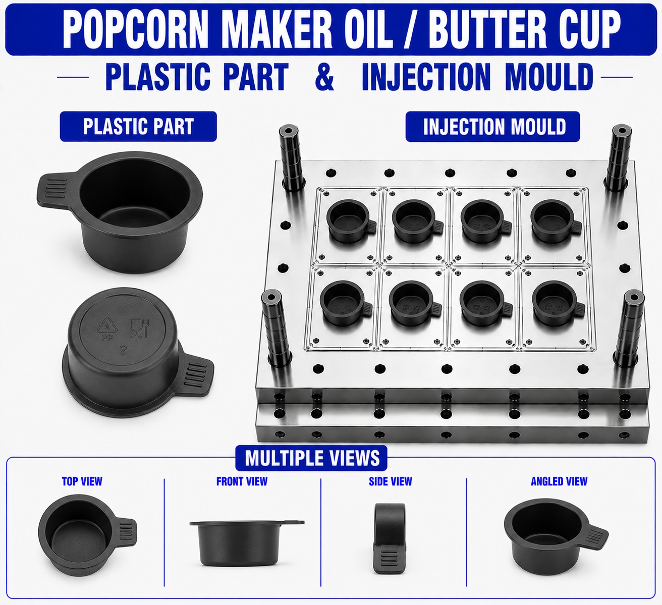 Popcorn Maker Plastic Oil Cup Mould and Moulding Service